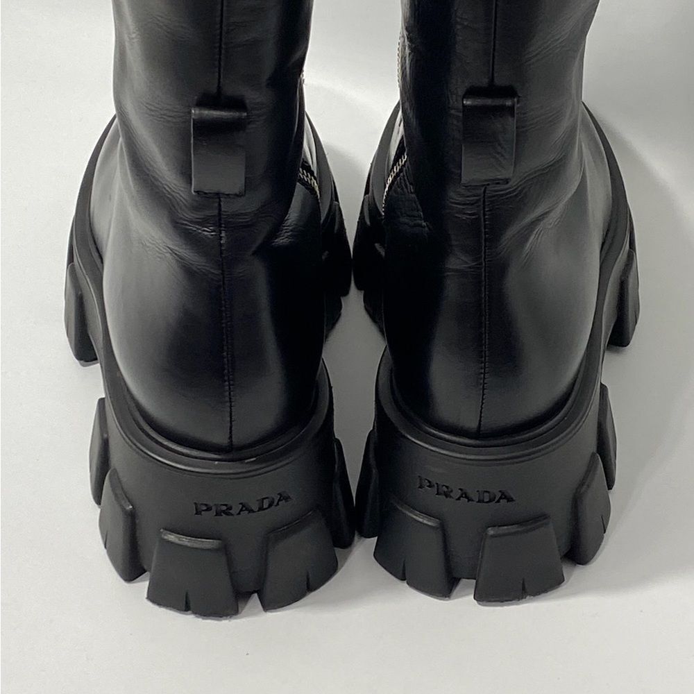 Prada Lug-Sole Tall Leather Combat Boots size 36 - Picture 10 of 15